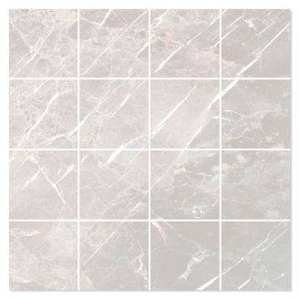 Marmor Mosaik Klinker Soapstone Premium Ljusgrå Polerad 30x30 (7x7) cm